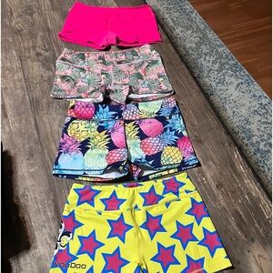 Lot of 4 Shorts- XL Booty Workout Crossfit Barbell Voodoo Doughnuts & Deadlifts